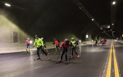 Rulleskitrening i Bagnskleivtunnelen